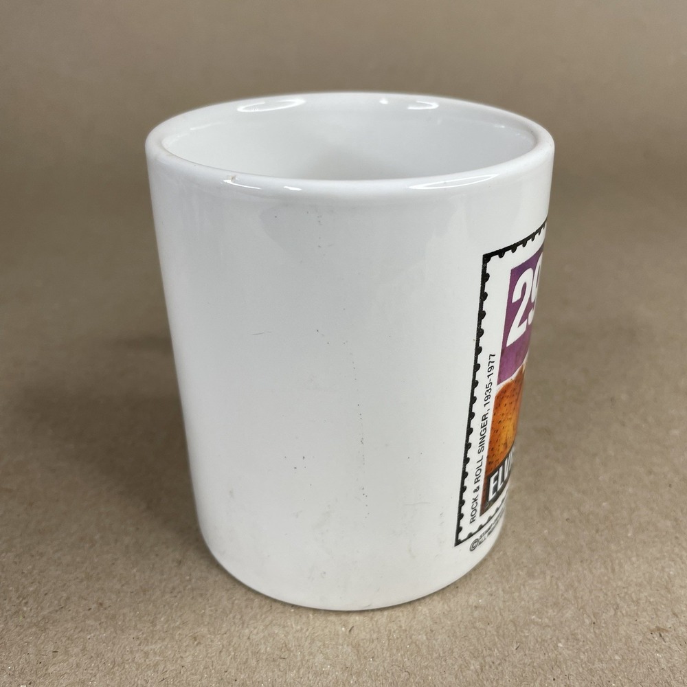 Vtg‎ Elvis Presley 1992 Postage Stamp Design Mug White Rock & Roll USA - Picture 8 of 10